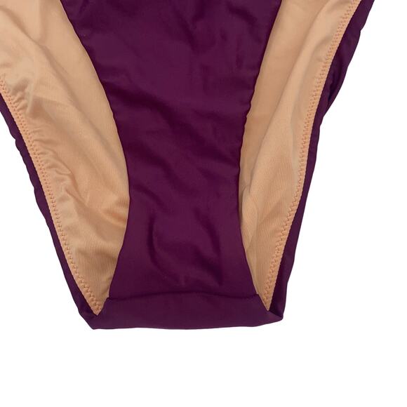 New J. Crew Burgundy Purple High Rise Bikini Swim Bathing Suit Bottom Size Small - Picture 4 of 8